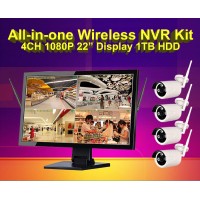 4CH 1080P All-in-one Wireless NVR Kit with 1TB HDD